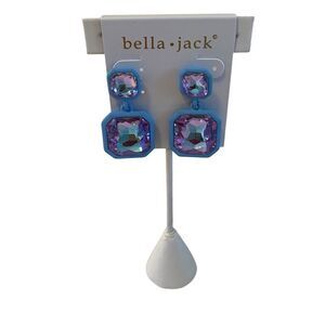 Bella•Jack Beautiful Faceted Iridescent Light Blue/Lavender Drop Earrings